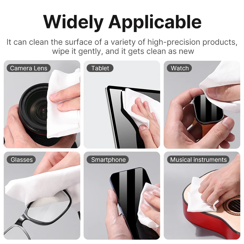 Ulanzi CO09 Microfiber Dust-free Cleaning Cloth 23*23cm for Camera Lens Cleaning Eyeglasses Cell Phone Watch Tablet