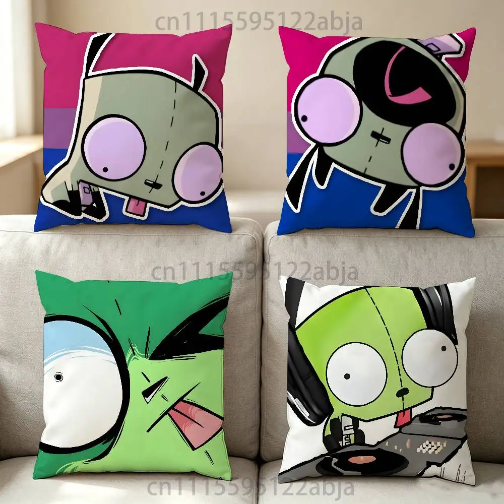 G-GIR I-Invader Zim Throw Pillow Case 50x50cm DIY Square Pillowcase Square Office Cushion Cover