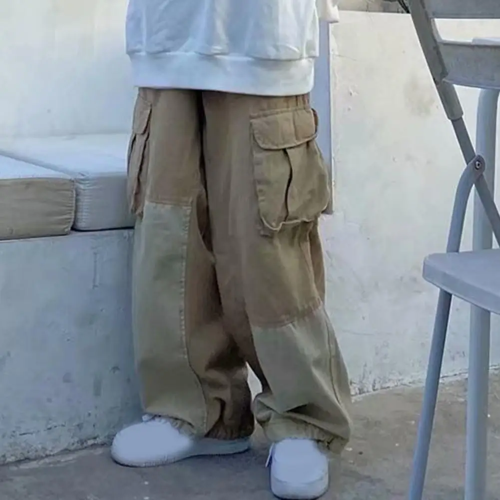 Trendy Baggy Pants Drawstring Cool Men Trousers Korean Style Loose Baggy Pants