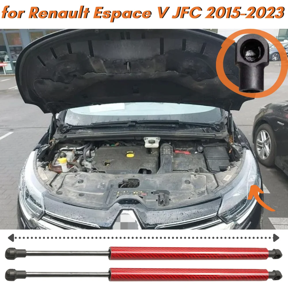 

Qty(2) Hood Struts for Renault Espace V (JFC) 2015-2023 294mm 654702253R Front Bonnet Lift Supports Gas Springs Shock Absorbers