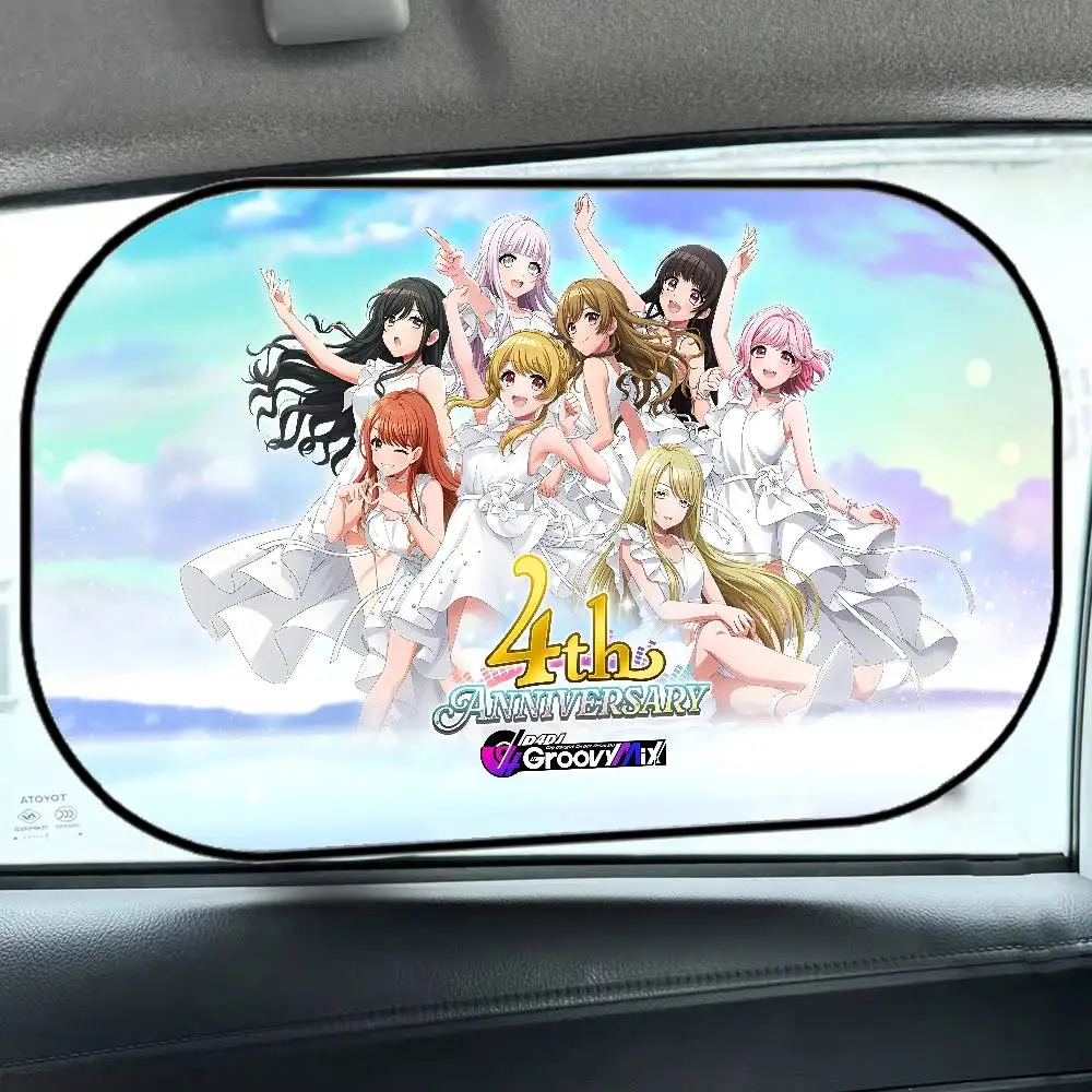 D4DJ رائع مزيج الجانب نافذة الشمسيات سيارة فيلم الجانب نافذة الشمسيات الزجاج الأمامي السيارات نافذة ظلة غطاء للأطفال الطفل #6