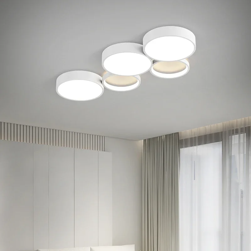 Imagem -03 - Led Minimalista Smart Ceiling Lights Modern Circles Combination Lighting Home Decor Fixtures Living Room And Bedroom