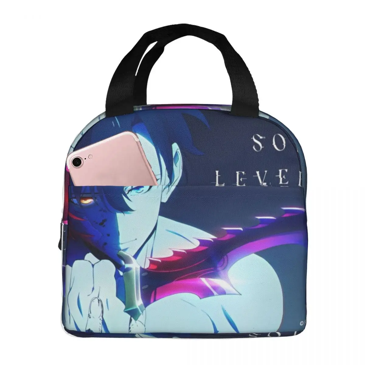 

S-Solo L-Leveling Anime Insulated Lunch Bags Food Container Bags Portable Thermal Cooler Lunch Boxes For Work