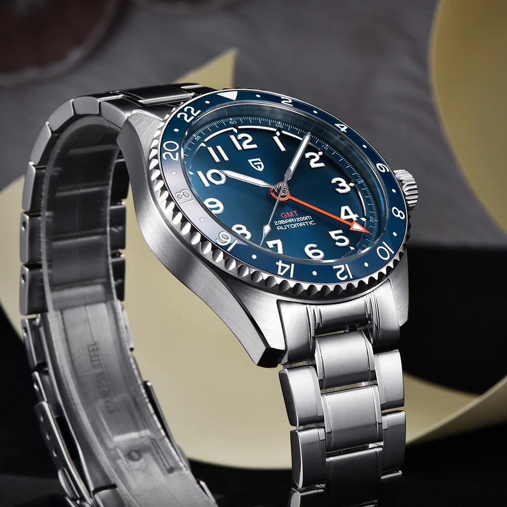 PAGANI DESIGN NH34 Movement Men's Automatic Mechanical Watch Sapphire Stainless Steel Waterproof 20Bar Luminous C3 GMT Watches