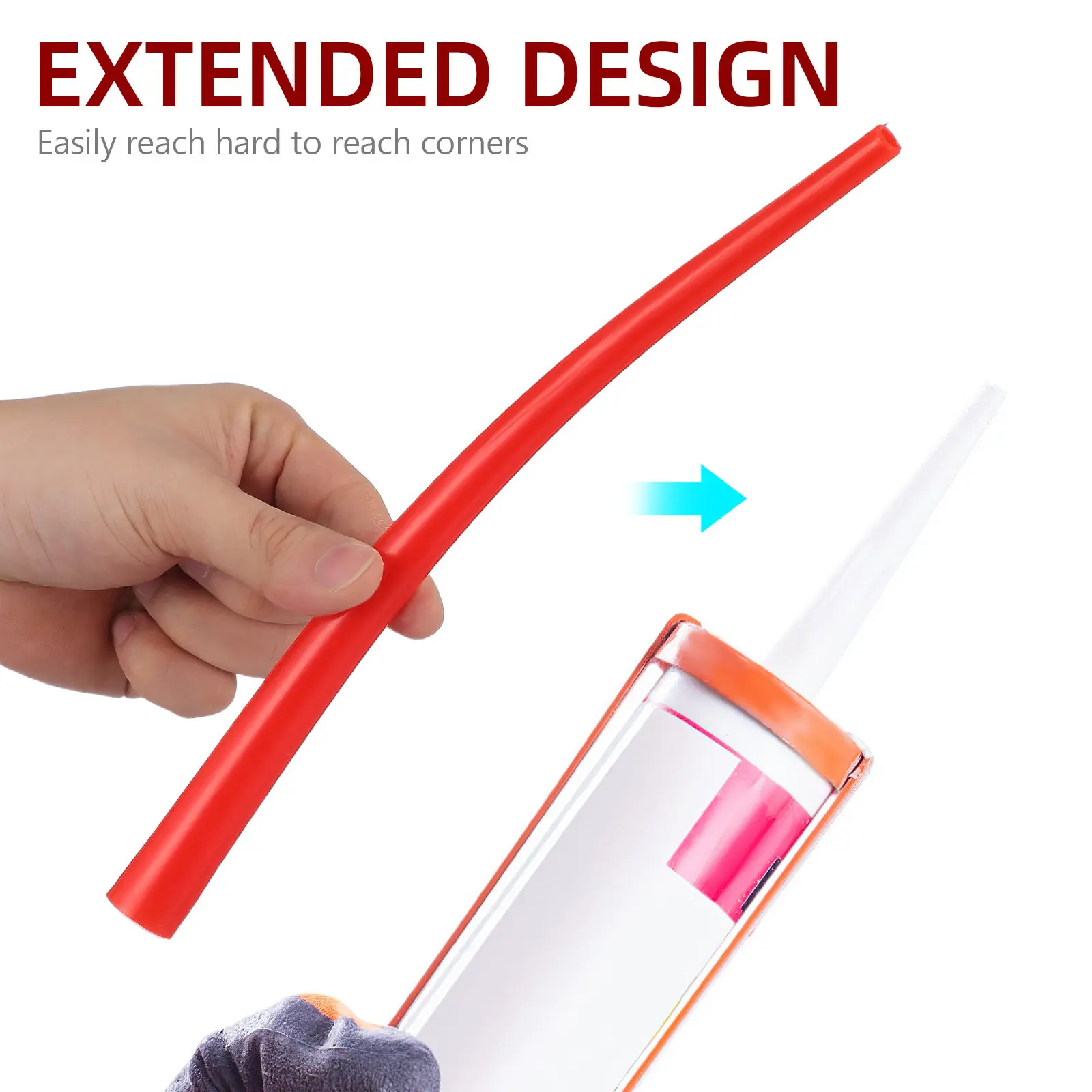 3Pcs Caulking Nozzle Tips Long Angle Extension for Sealant Windows Doors Precise Glue Applicator Caulking Tool Nozzle