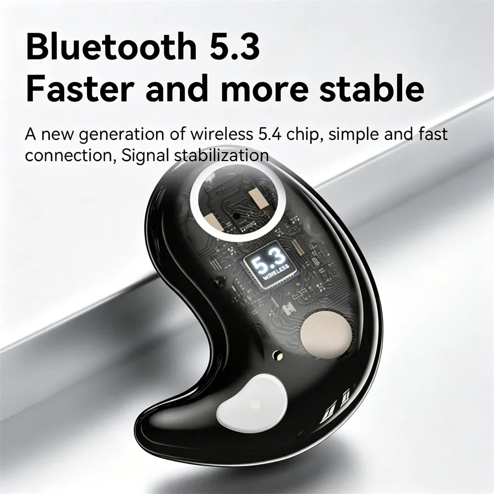 Portable Sleep Headphone True Wireless HiFi Stereo Low Delay Sports Earphones Touch Digital Display Long Life Bluetooth Earplugs
