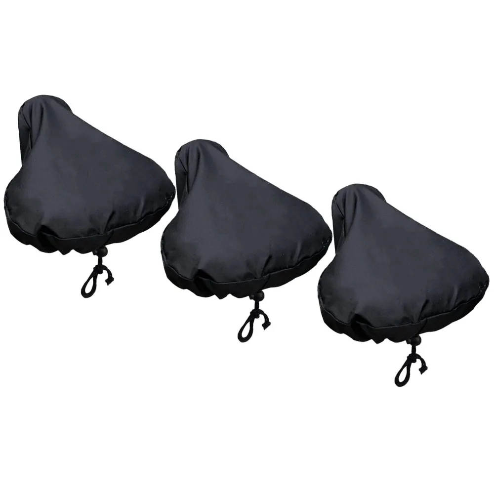 3Pcs Oxford Cloth Bike Rain Seat Covers Outdoor Bicycle Saddle Protective Covers Elastic Straps Bike Seat Cover
