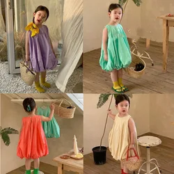 Girls Dress Cute Comfortable Flower Bud Dress Summer Novel Children'S Clothing Girls Fashion Kids Outfit Dresses For Girls Baby