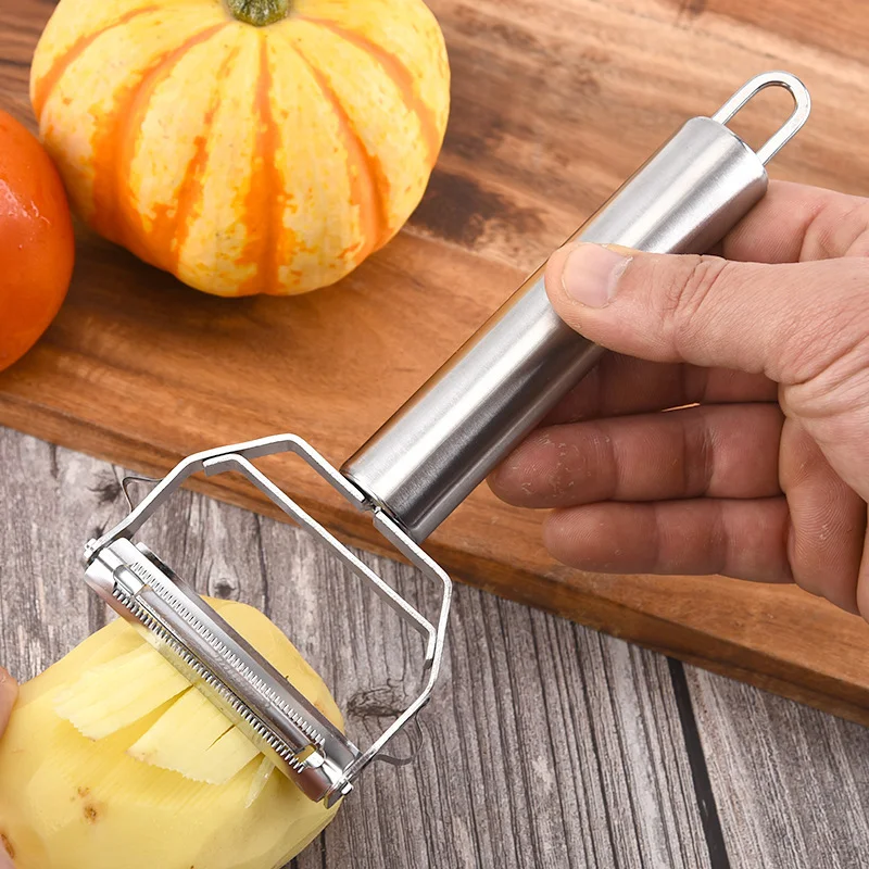 

Stainless Steel Potato Cucumber Carrot Grater Julienne Peeler Vegetables Fruit Peeler Double Planing Grater Kitchen Gadget High