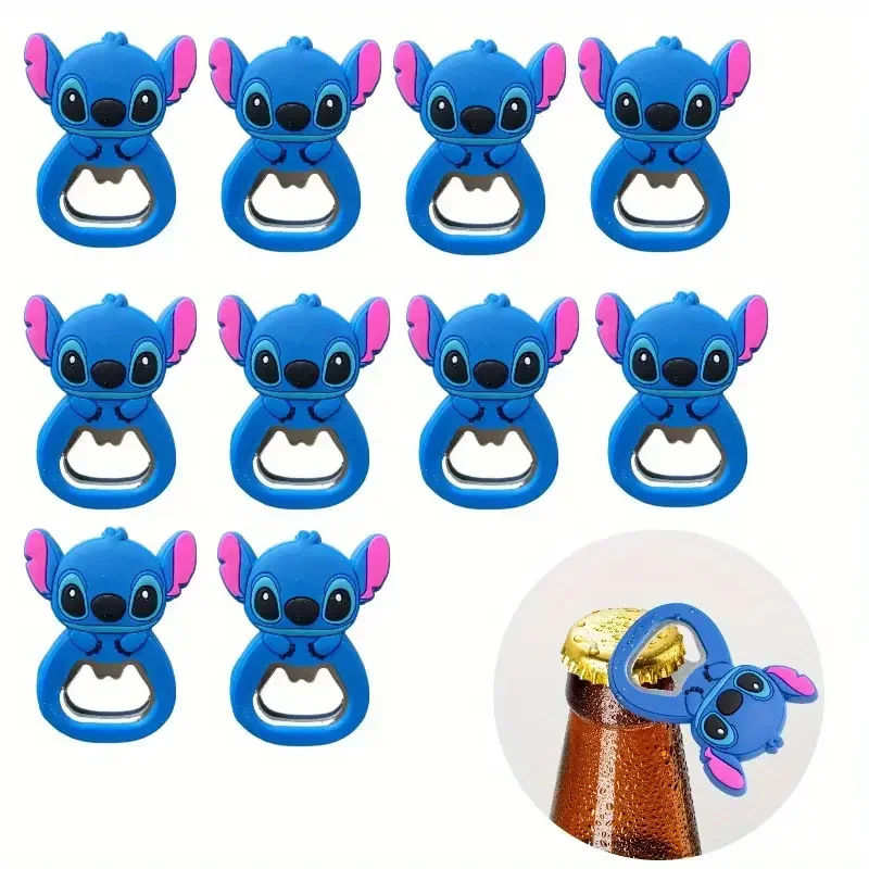 

5pcs Lilo and Stitch Beer Bottle Opener Disney Anime Figure Silicone Refrigerator Stickers Party Supplies Creative Gadgets