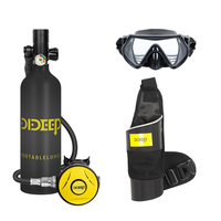 DIDEEP X4000 Pro 1L mini diving gas cylinder, oxygen cylinder, underwater diving kit, diagonal backpack/diving goggles