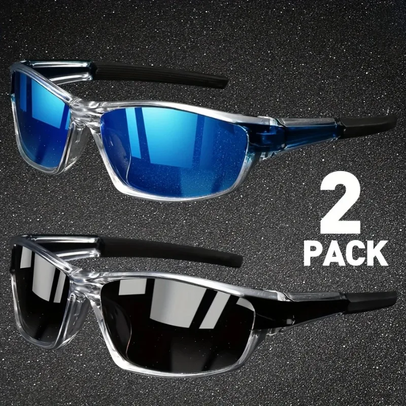 1/2PCS Sports Sunglasses for Men Lightweight Night Vision Male Shades Cycling Driving Fishing Fashion Mirror Sun Glasses
