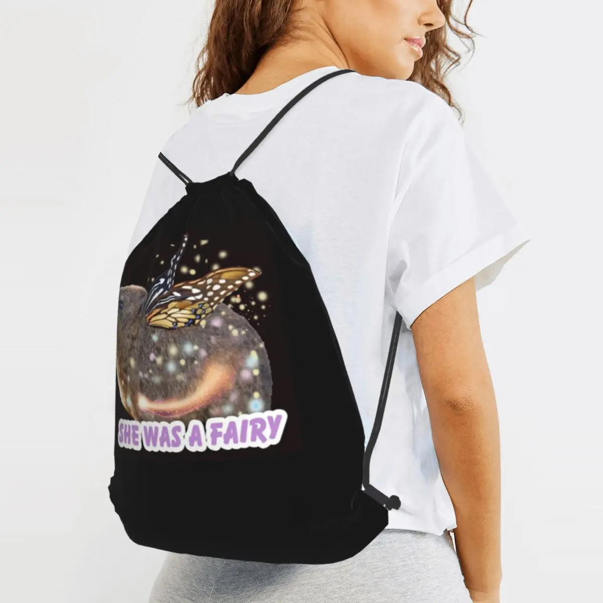 Rock Hyrax Fairy Backpacks Multi-function Drawstring Bags Sports Bag Book Bags for Man Woman School