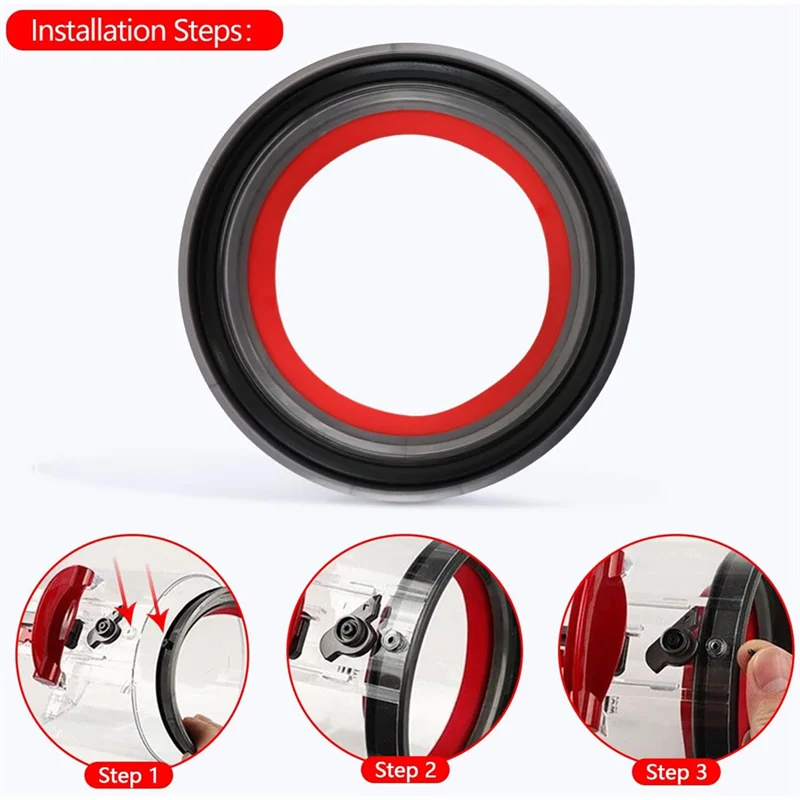 A005-Staubbehälter Eimer oben fester Dichtungsring Ersatz für Dyson V10 SV12 Staubsauger Staubeimer Schmutzbecher Ersatzteile