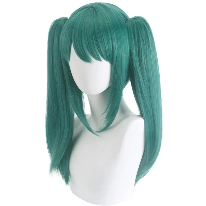 Halloween Party  Miku Cosplay Wig Vampire Miku Cos green hair With Clip Ponytails Costume