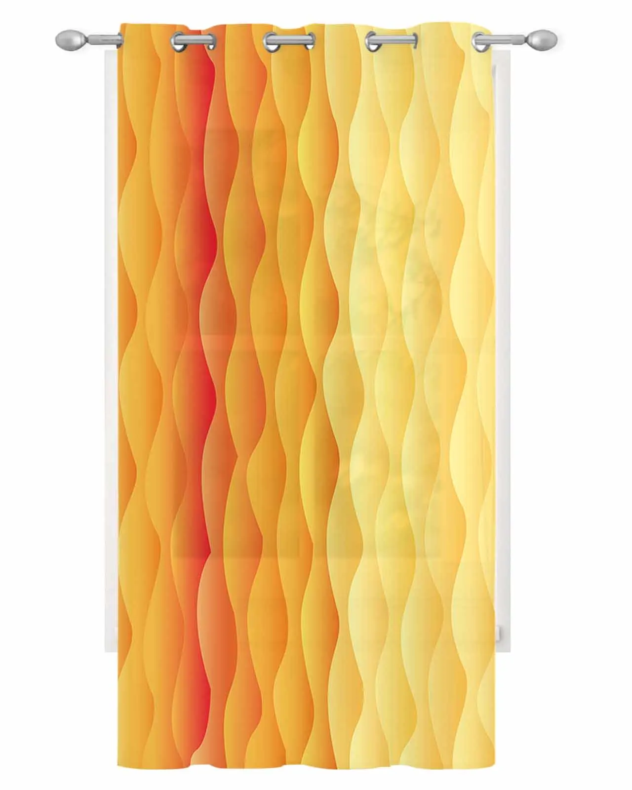 Gradient Wave Curve Yellow Orange Tulle Drapes Living Room Bedroom Sheer Window Curtains Kitchen Balcony Modern Voile Curtains