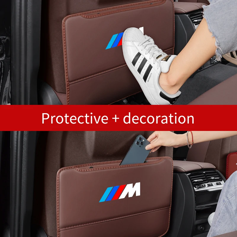 Car Seat Back Protection Anti-Kick Pad Rear Seat Organizer Storage Bag For BMW M3 M4 X1 X3 X5 X7 E39 E46 E60 E90 F10 F20 F30 F15