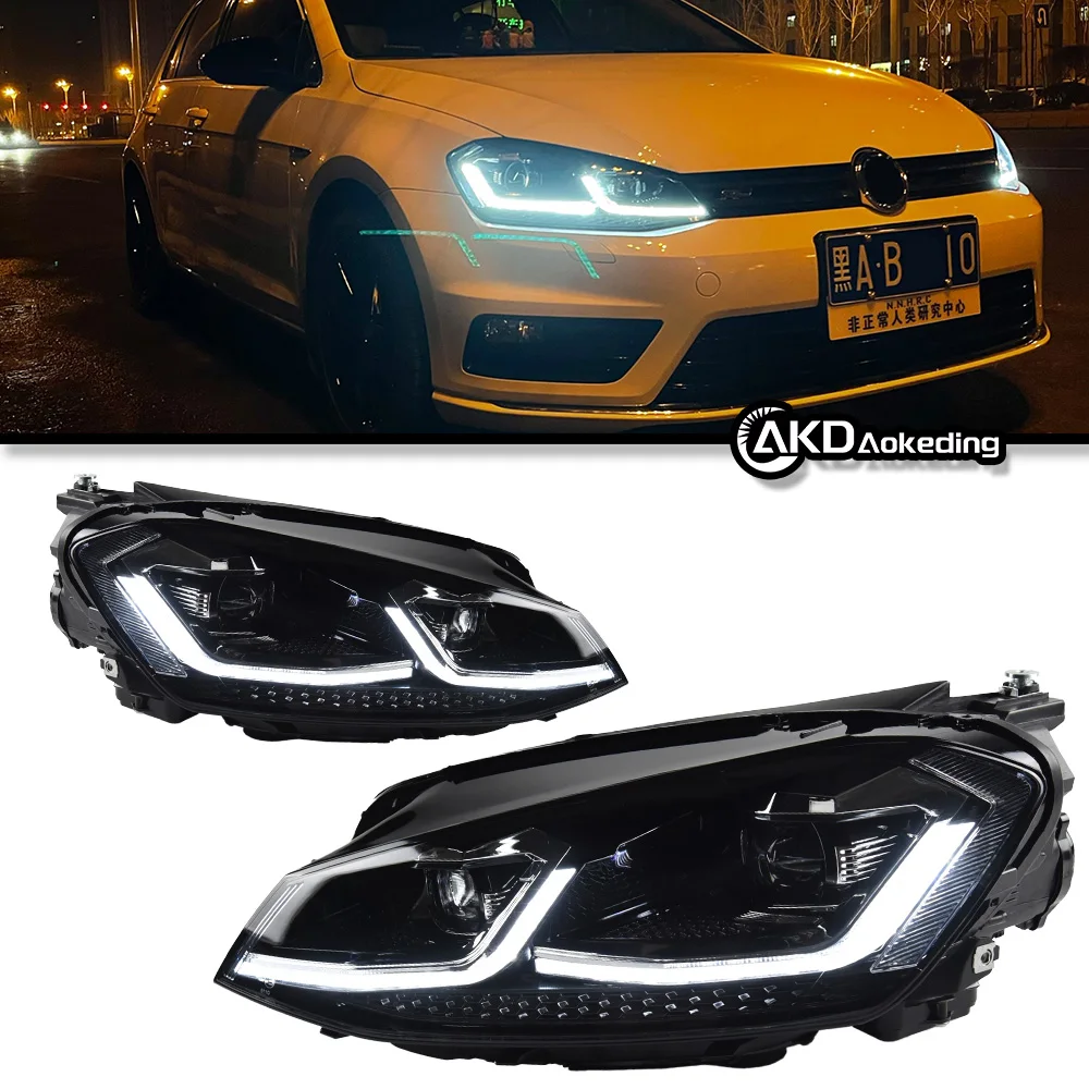 Car Front Headlight For Golk7 Golf 7 MK7 2013-2017 LED HeadLamp Styling Dynamic Turn Signal Lens Automotive Accessories Assembly