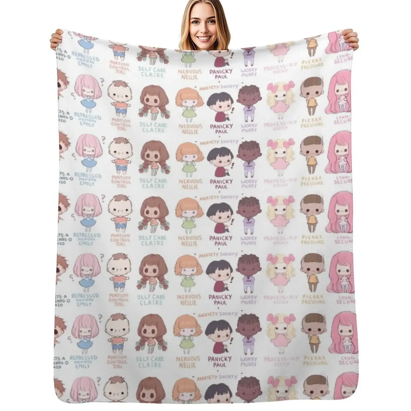 

Mr. Frond's Therapy Dolls Throw Blanket Giant Sofa Shaggy Bed linens Blanket