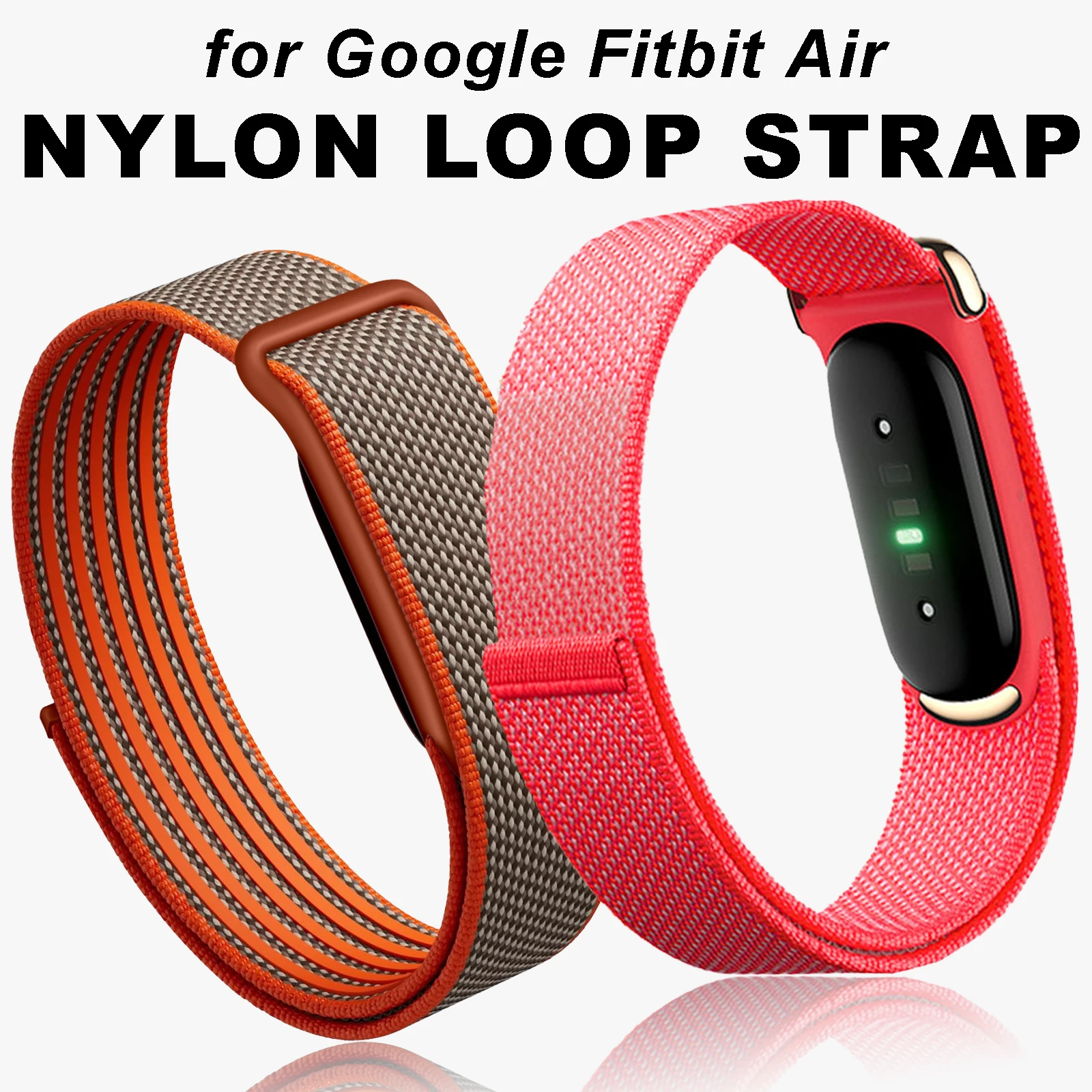 Pulseira de Relógio Esportiva Trançada de Nylon para Google Fitbit Air, Bracelete de Velcro Respirável e de Secagem Rápida, Peças de Substituição