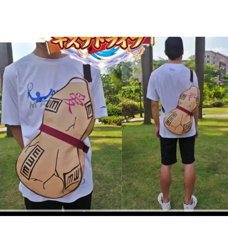 Gaara Gourd Bag Cosplay Prop PU Bags Canvas Backpack Student School Bag Teenage Casual Travel Shoulder Bags Gift