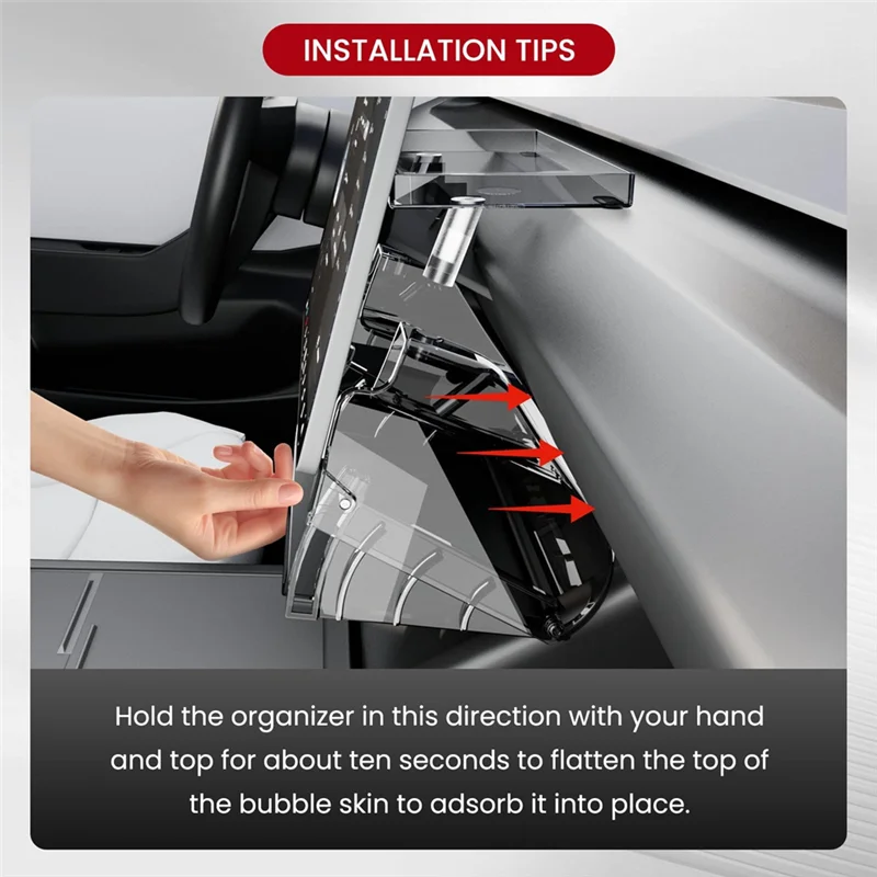 

For Tesla Model Y Juniper 2025 Model 3 Highland 2024 2025 Accessories Under Screen Storage Organizer-Hideable Design
