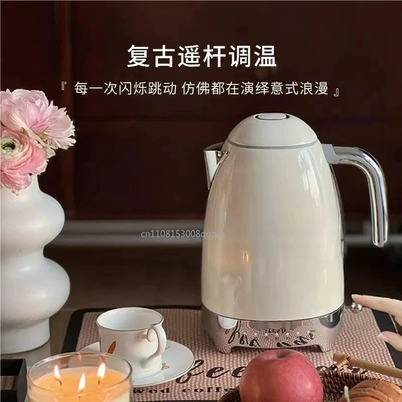 KLF04 Retro Kettle 1.7L Stainless Steel 50-100°C Precision Temperature Insulation Integrated Boiling 2400W Fast Heating