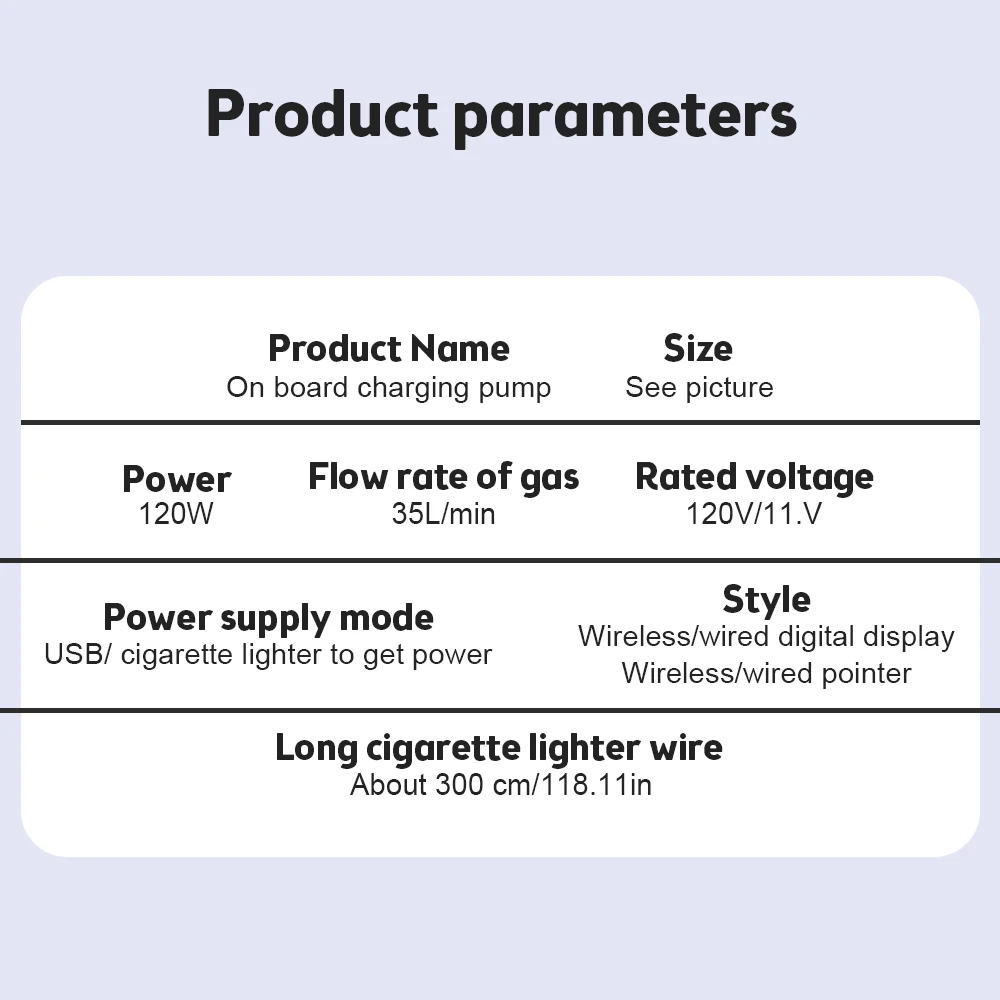 120W Car Air Pump Wireless/Wired Tire Inflatable Pump Portable Car Air Compressor Electric Car Tire Inflator For Car Bicycle