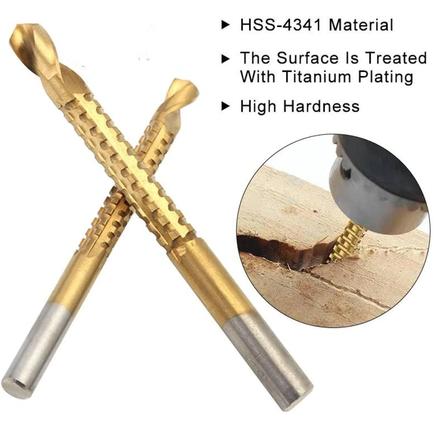 6PCS HSS4241 high speed steel plated with titanium, beaver saw drill. Wood, drywall, plastic, even metal. Grab any shape your h view 3