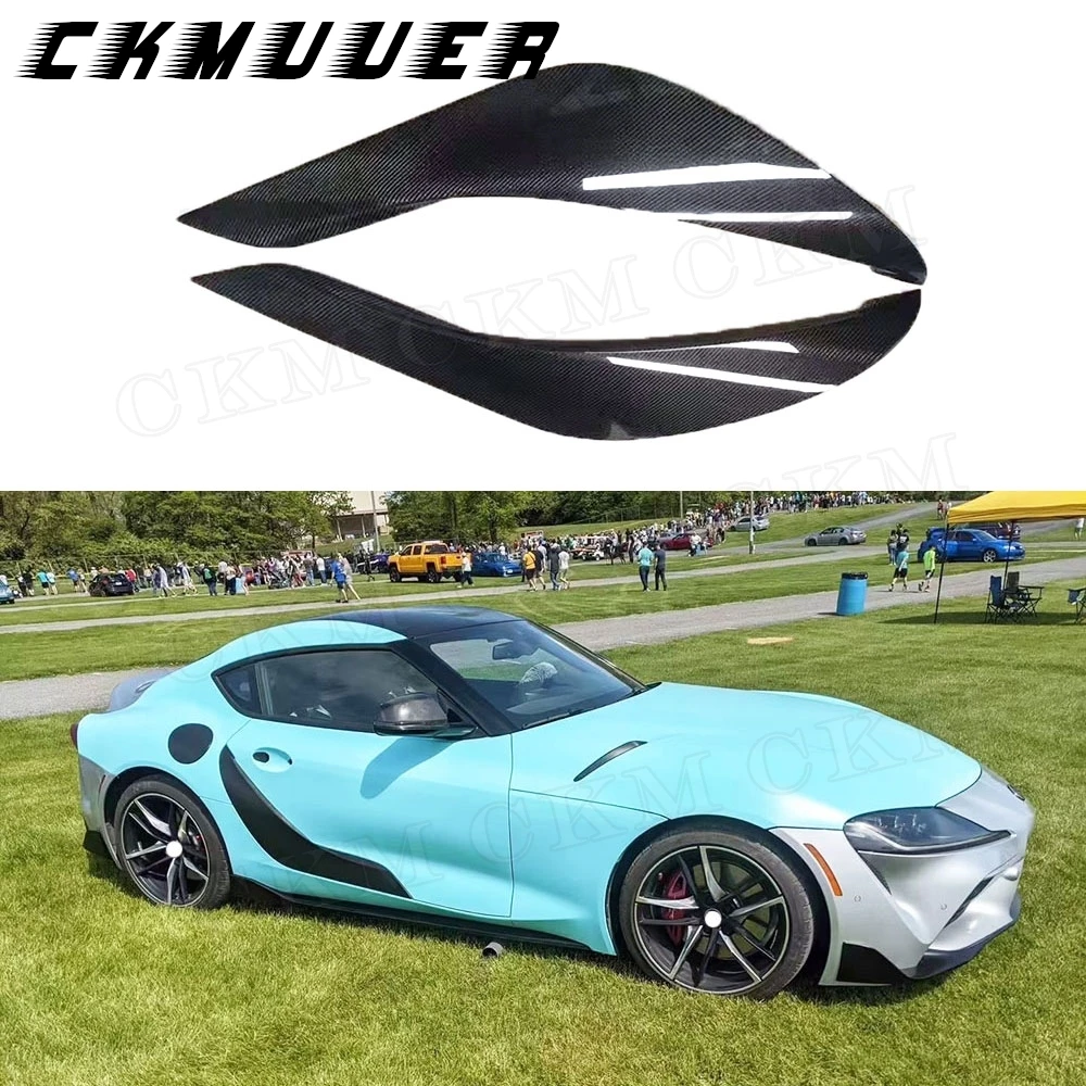 

Задний бампер из углеродного волокна, боковые разветвителя FRP, неокрашенный черный фартук с клапанами, комплекты кузова для Toyota Supra A90 Coupe, 2-дверные, 2019 2020