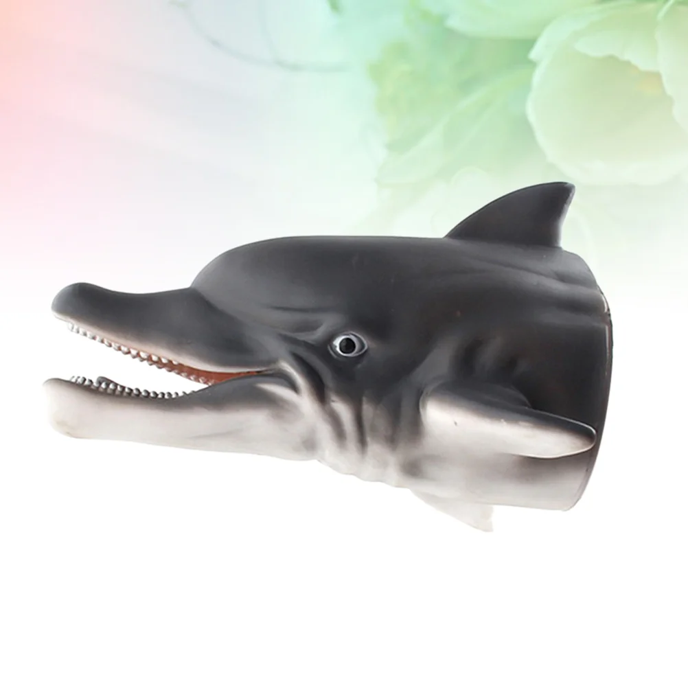 Simulation Delphin Kopf Handpuppe Spielzeug Lustige Delphin Rolle Spielen Spielzeug Kinder Kinder Geschenk Grau Tier Handpuppe