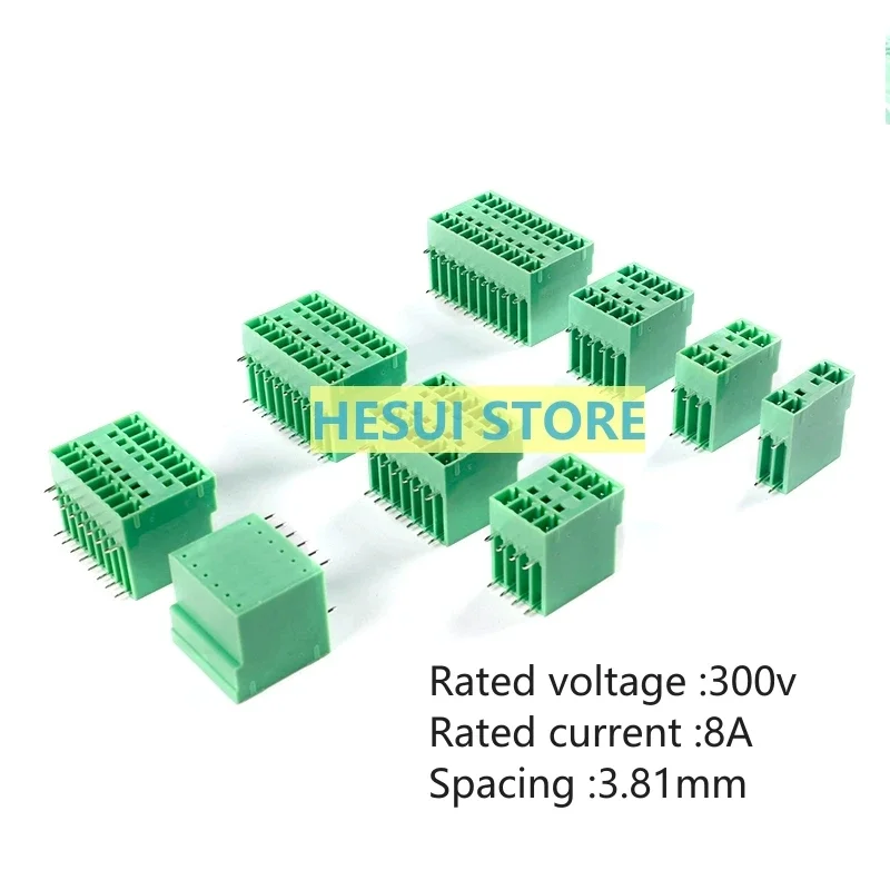 5 PCS KF2EDGRH-3.81-2*2/3/4/5-10P/ Double row bent pin sockets 3.81mm pitch wiring terminals