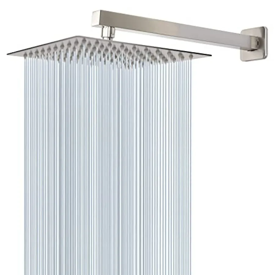 

Душевая лейка с удлинительной ручкой, высоконапорная, квадратная, для полного охвата тела, из нержавеющей стали, с режимами дождевого и водопадного распыления, 10 дюймов