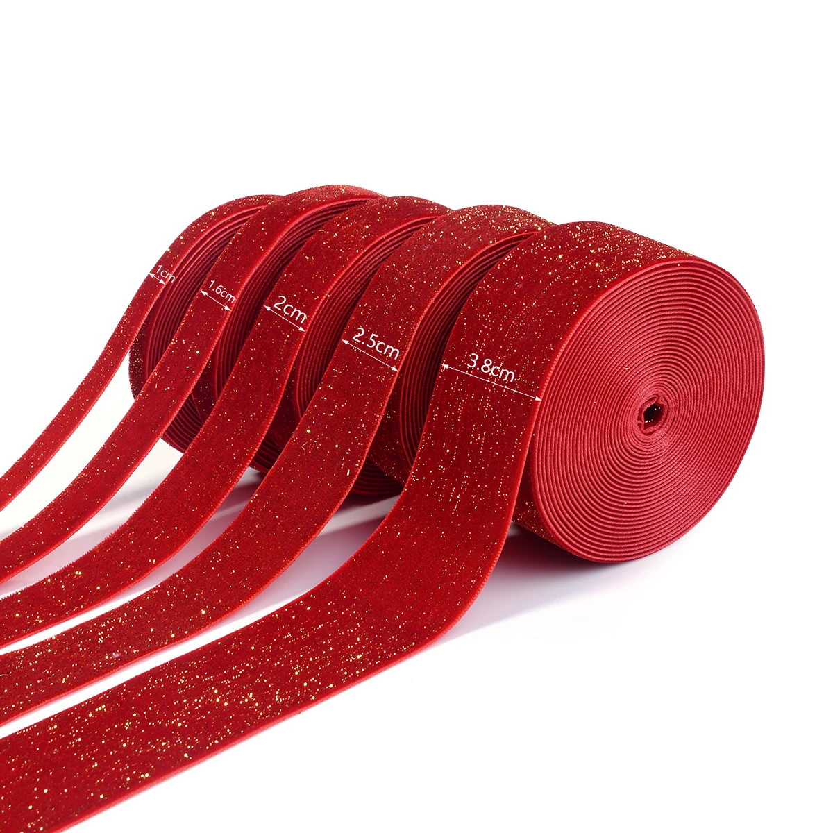 5Yards 10-38mm Christmas Velvet Ribbon New Year Red Festival Ribbon Bows for Gift Box Packaging Ribbon Festival Scene Decoration