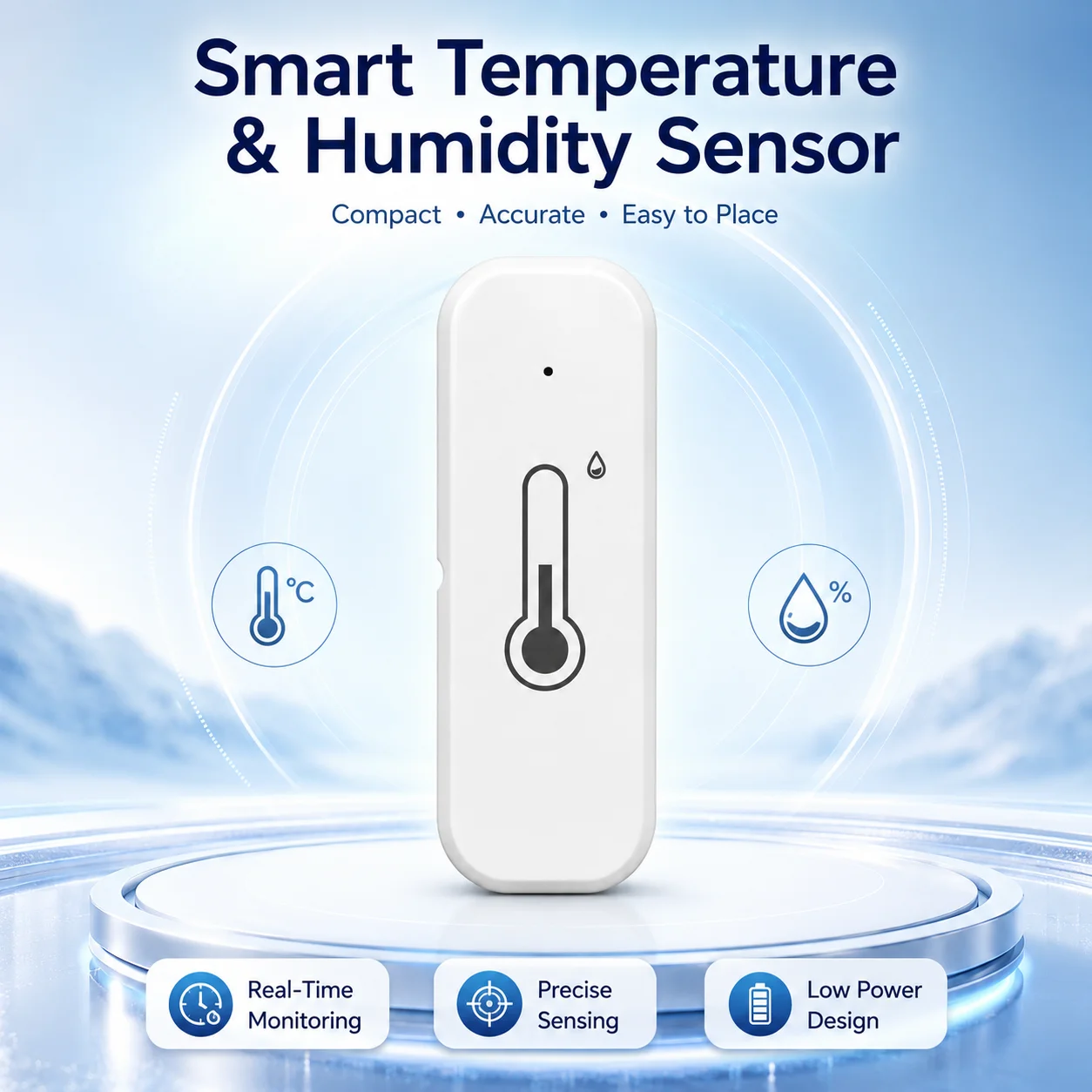 Tuya WiFi Bluetooth Temperatur- und Feuchtigkeitssensor, intelligentes Hygrometer-Thermometer, funktioniert mit Alexa, Google Assistant, Innenraummonitor