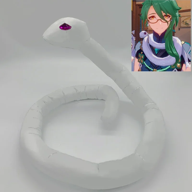 Anime Plush Genshin Impact Snake  Baizhu Snake Home Decoration Accessories Cute Toy Cosplay Prop Vivid 140cm