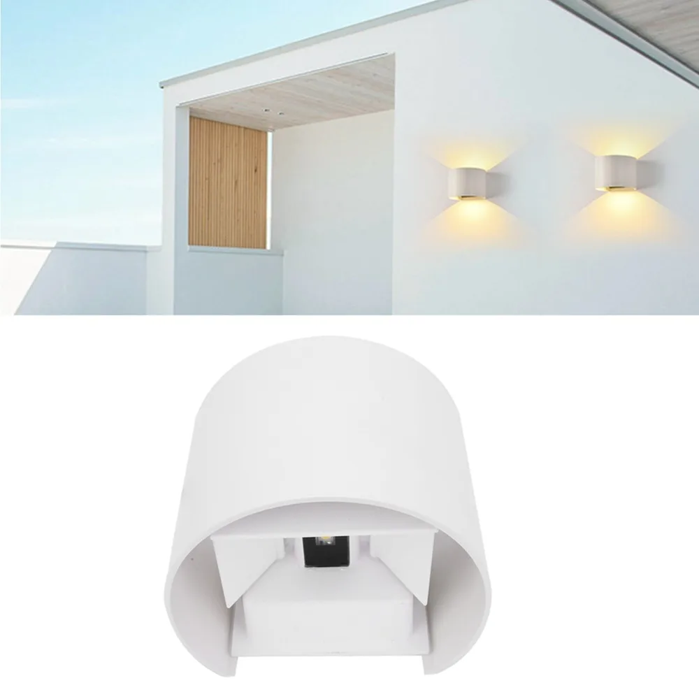 Modern 12W Wall Light Waterproof Semi-Circular LED Wall Lamp Moisture-Proof Aluminum Housing Wall Lamp Courtyard