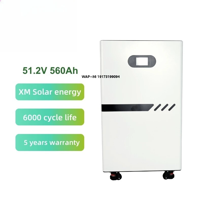 

Best Seller 51.2V 560Ah LiFePO4 Floor Standing Home Solid State Battery with 6000+ Cycles for Solar Energy Storage