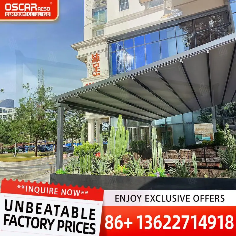 

Lightweight Aluminum Frame Quick Setup Adjustable Retractable Sunshade for Outdoor Use Retractable Canopy Pergola