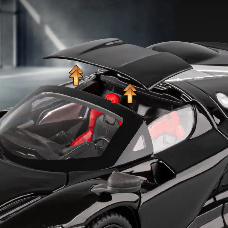 1:24 SP3 Daytona Alloy Sports Car Model Diecasts Metal Racing Super Vehicles Car Model Simulation Sound Light Childrens Toy Gift view 3