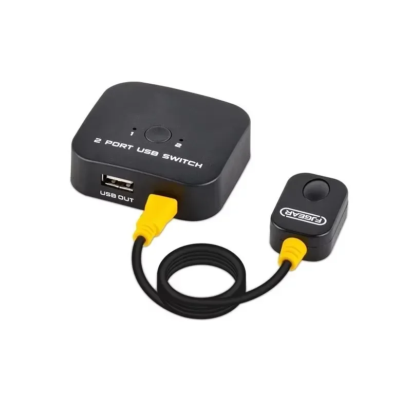 USB2.0 Sharing Switch 2 Port - Plug and Play for Printer Keyboard Mouse Black FJ-1A2BS