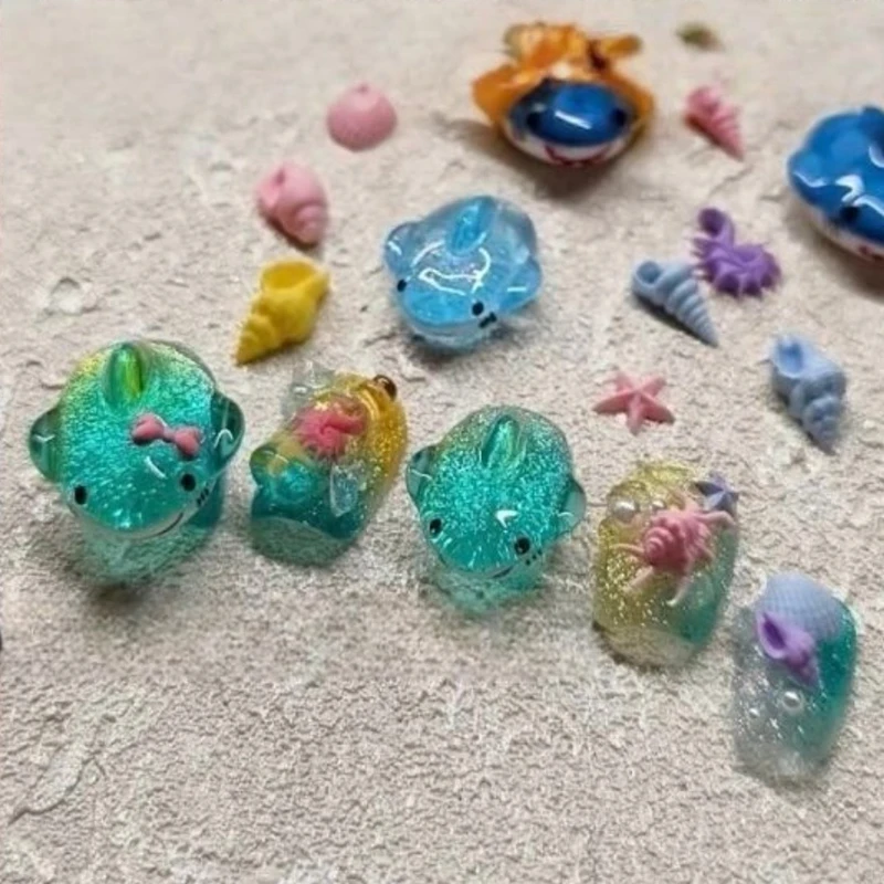 1 قطعة القرش البحر كراب ثلاثية الأبعاد سيليكون شفاف مسمار قالب الصيف البحر نجم البحر الأسماك Diy بها بنفسك سيليكون مانيكير مسمار الفن زينة القالب