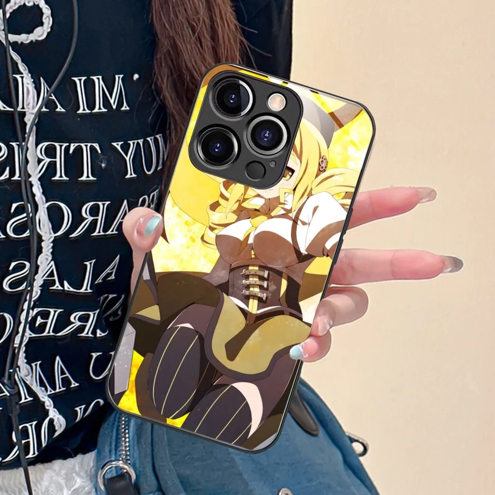 Magica Mami Tomoe Mobile Phone Case for iPhone 15 14 13 12 11 X XR XS 8 Pro Max Plus Mini PC Glass Phone Cover Funda