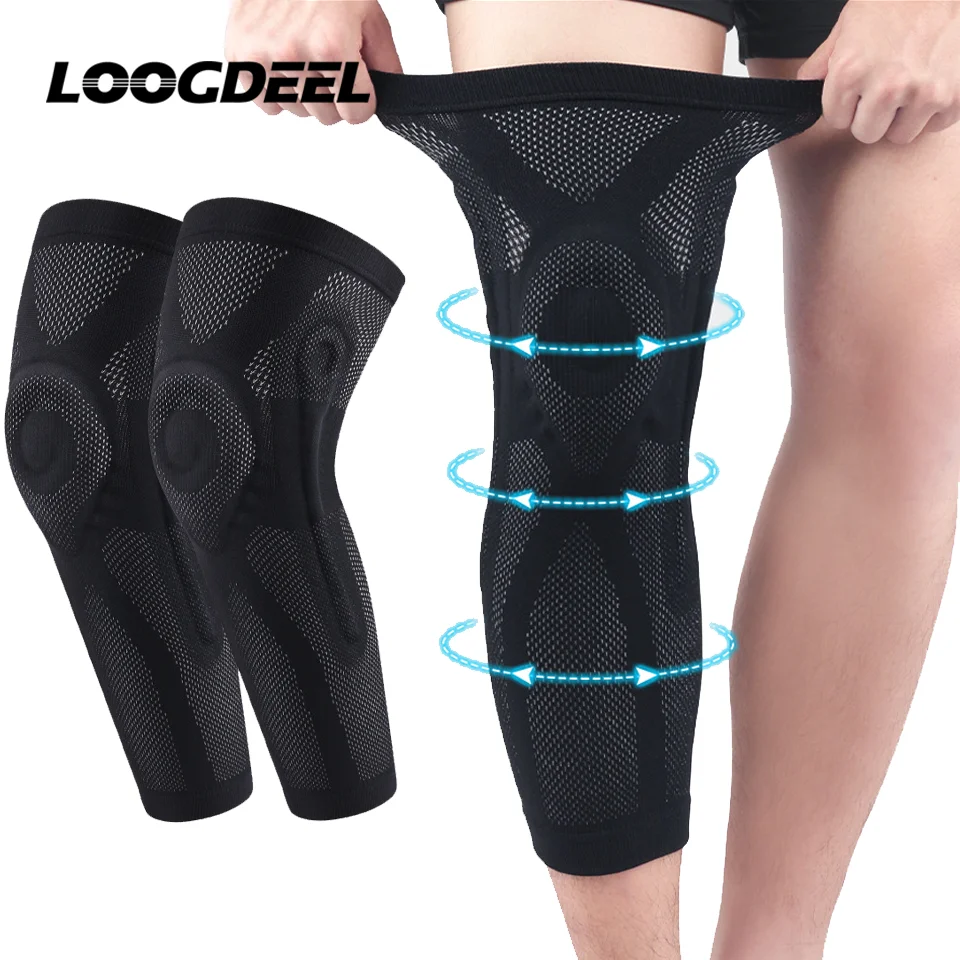 LOOGDEEL 1Pcs Protection Compression Calf Leg Sleeve Cycling Legwarmers Sports Running Legging Soccer Knee Support Kneepad