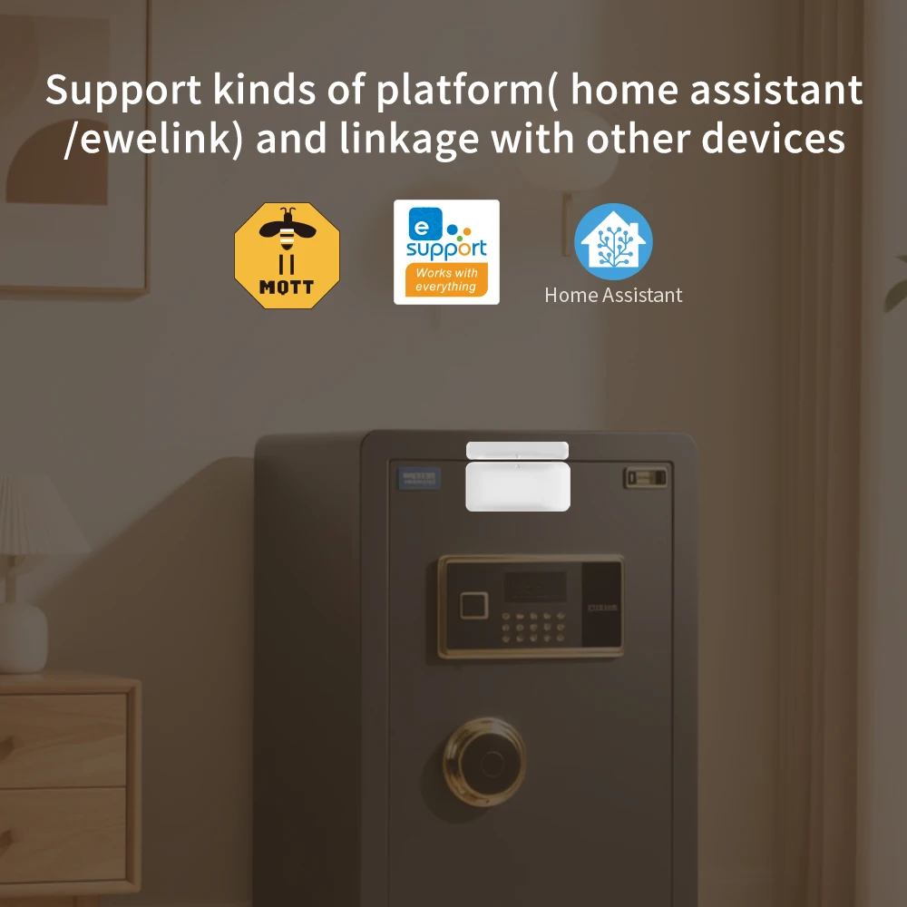 Lincukoo Smart ZigBee3.0 Tiny Door/Window Sensor Door Open Closed Wireless Alarm for Zigbee2MQTT Home Assistant or Ewelink