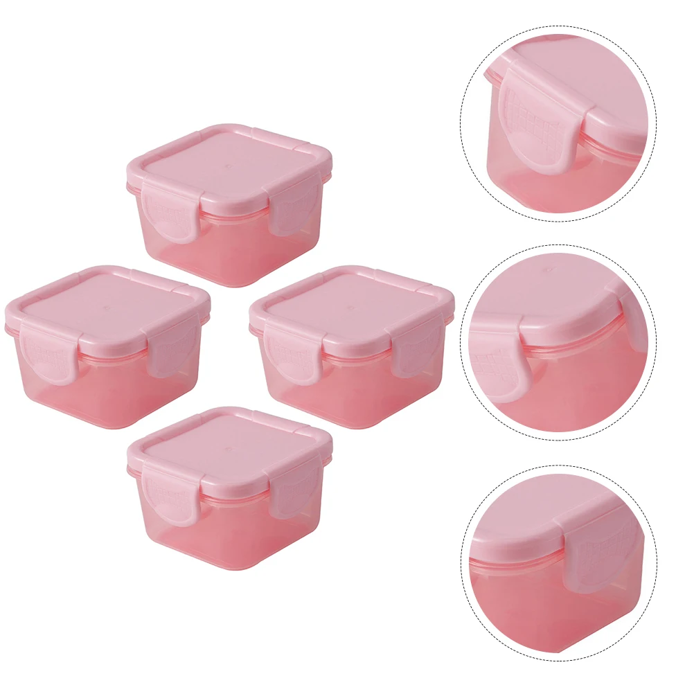 

4 Pcs Food Storage Containers Mini Sealed Box for Fridge Vegetable Pink Produce