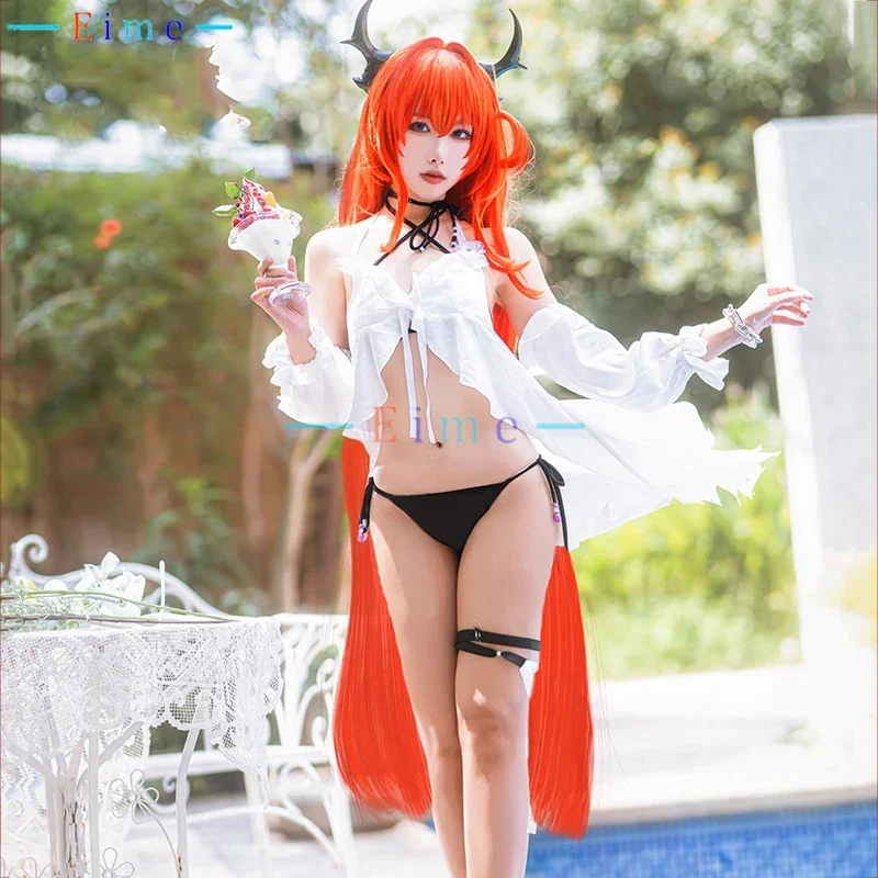 Game Arknights Coral Coast Surtr Cosplay Costume Women Cute Swimsuit Sexy Party Swimwear Bra Shorts Halloween Carnival Suit