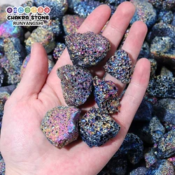Natural Irregular Lava Rocks Electroplated Colorful Volcanic Stone Raw Stone Energy Healing Quartz Garden Landscaping Decoration