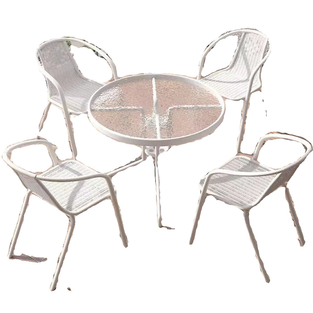 

Balcony small table and chairs three-piece set, casual tea table and chairs