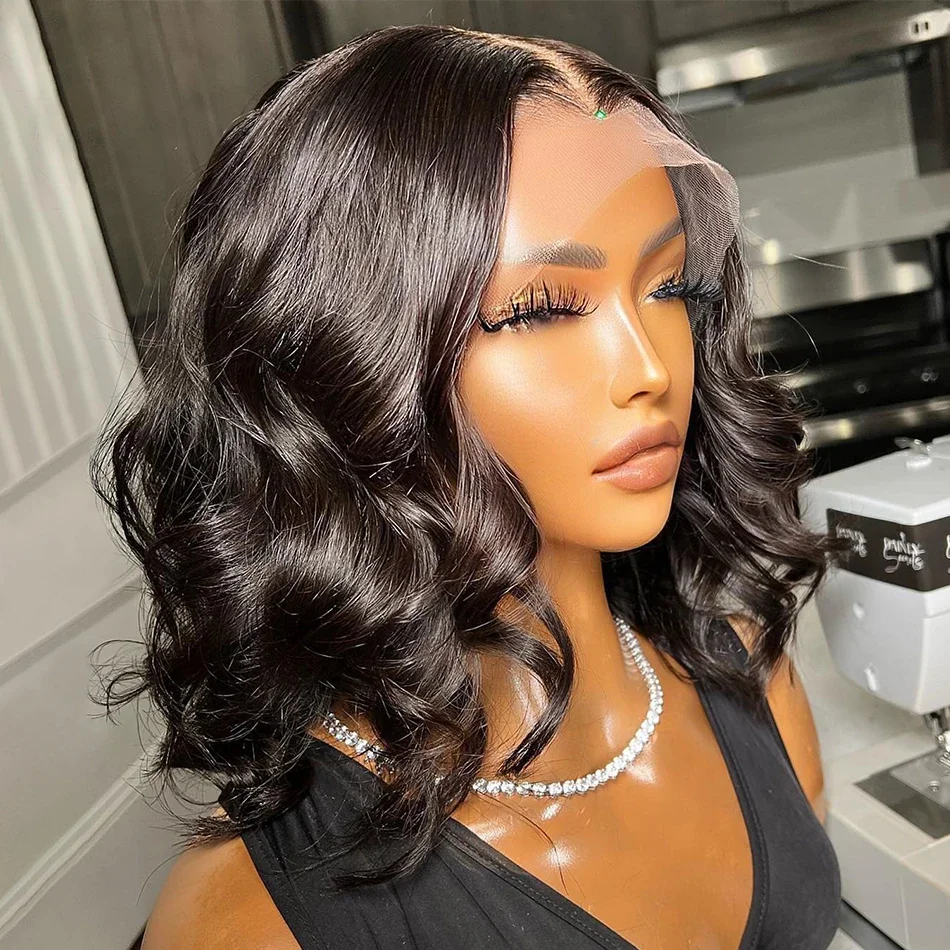 13x6 Body Wave Bob Wig Brazilian Body Wave Frontal Wigs Short 13x4 Lace Front Human Hair Wigs For WomenTransparent Pre Plucked